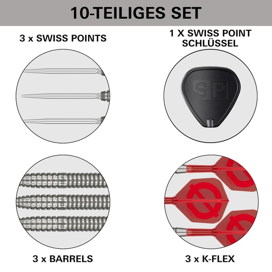 Freccette in acciaio Swiss Points Target Group O 02