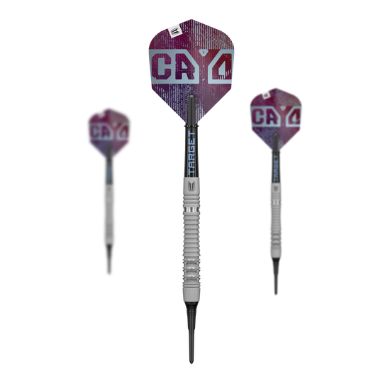 Freccette morbide Target Cryo 13 Zu sehen ist ein Set der Target Cryo 13 Softdarts. Das Bild zeigt alle enthaltenen Darts des Sets.