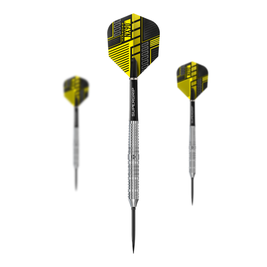 Freccette in acciaio a punta rapida parallela Harrows NX90 Gezeigt wird ein Set der Harrows NX90 Parallel Quick Point Steeldarts. Das Set eignet sich ideal für Turnier- und Freizeitspieler.