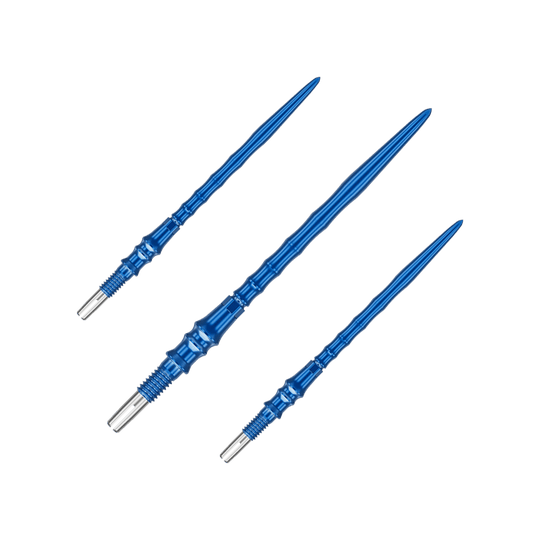 Abgebildet ist ein Set Dartspitzen mit der Bezeichnung '340384_Target_Japan_Premium_SwissPoint_Dartspitzen_Blau_40mm_1Set'. Die Dartspitzen sind blau und haben eine Länge von 40 mm.