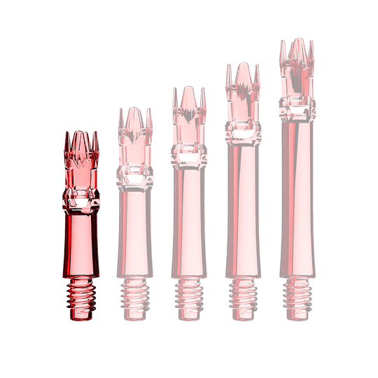 Alberi di ricambio per sistema L-Style - Rosso trasparente Hier sieht man eine rote transparente Ersatzshaft. Die Shaft wird unter Lichteinfall gezeigt.