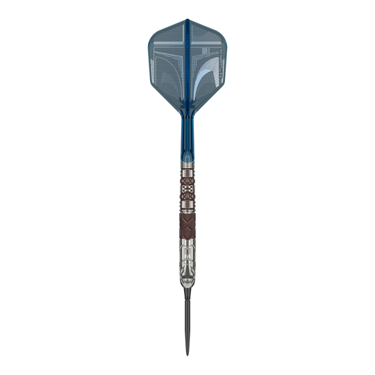Dardi in acciaio Target Star Wars Mandalorian 95 Swiss Point Dieses Bild zeigt die Target Star Wars Mandalorian 95 Swiss Point Steeldarts. Die Darts verfügen über eine besondere Optik passend zur Mandalorian-Reihe.