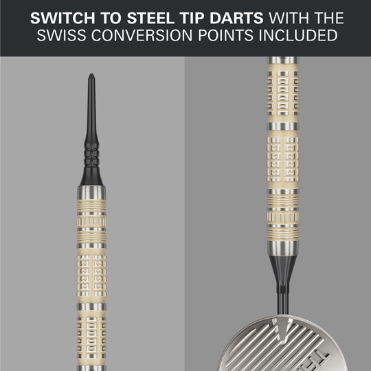 Freccette morbide Target Dimitri Van Den Bergh 95K - 19 g Abgebildet ist das Produkt Target Dimitri Van Den Bergh 95K Softdarts - 19g. Diese weichen Darts sind hochwertig verarbeitet und eignen sich für präzises Spiel.