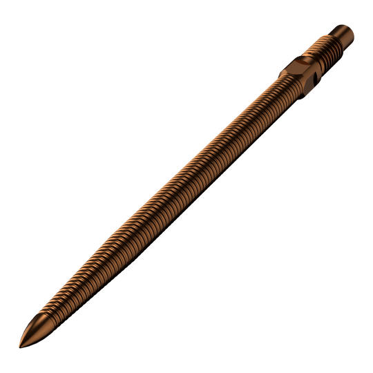 Zu sehen ist eine Dartspitze mit MicroGrip in Bronze. Die Länge der Spitze beträgt 36mm.