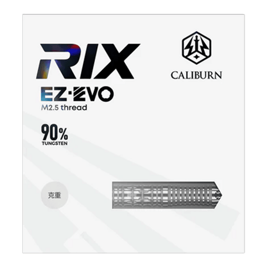 Freccette in acciaio Caliburn Rix EZ-EVO R2 Das Bild zeigt die Caliburn Rix EZ-EVO R2 Steeldarts. Die Darts sind aus einer anderen Perspektive abgebildet.