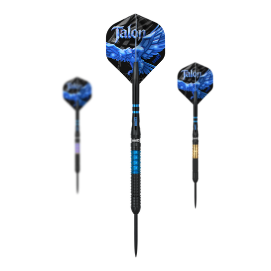 Freccette in acciaio One80 Talon T1 Abgebildet sind die One80 Talon Steeldarts. Das Set besteht aus hochwertigen Steeldarts zum professionellen Dartspiel.