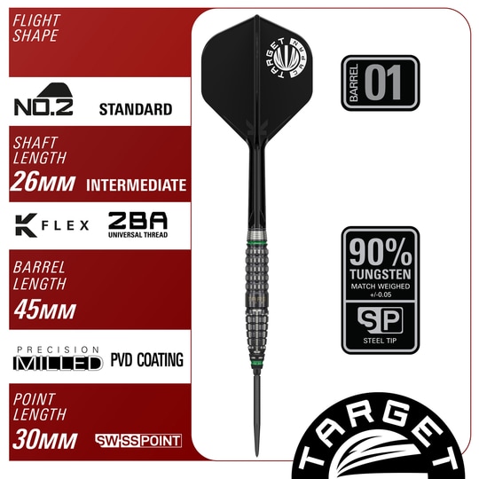 Target Japan Prime Series Akito Yamagata Scream GEN2 Swiss Point Steeldarts - 23 g Das Bild zeigt die Target Japan Prime Series Akito Yamagata Scream GEN2 Swiss Point Steeldarts - 23g. Die Darts sind speziell für anspruchsvolle Spieler entworfen.