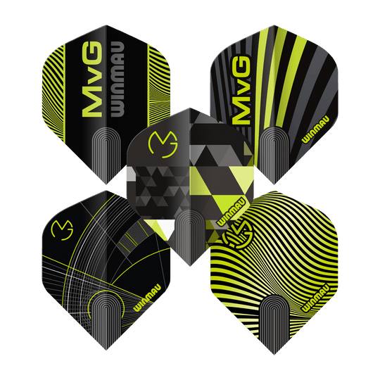 Winmau Michael Van Gerwen Prisma No2 Collezione di voli standard Dieses Bild zeigt die Winmau Michael Van Gerwen Prism No2 Standard Flight Collection. Das Produkt ist speziell für den Dartsport entwickelt.