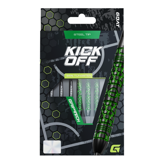 Freccette in acciaio GOAT Kick-Off Das Foto zeigt die GOAT Kick-Off Steeldarts. Dieses Dart-Set zeichnet sich durch eine ansprechende Optik und Funktionalität aus.