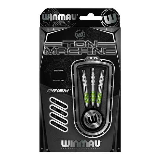 Freccette in acciaio Winmau Ton Machine Die Abbildung zeigt die Winmau Ton Machine Steeldarts. Es handelt sich um hochwertige Dartpfeile für Steeldartspiele.