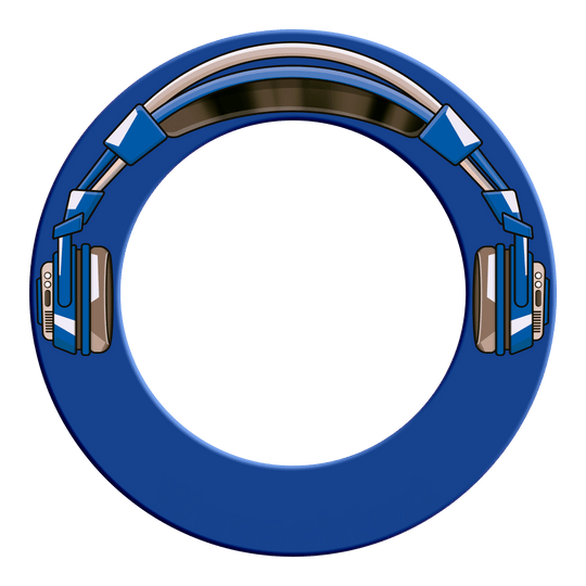 Surround per freccette stereo McDart Dartboard Surround von McDart in Blau ist im Bild dargestellt. Das Produkt ist aus einer Werbeperspektive fotografiert.