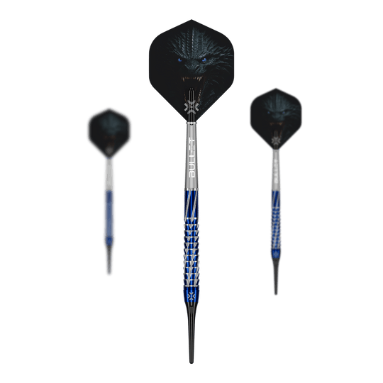 Freccette morbide Bullet Hydra - 20 g Abgebildet ist das Produkt Bullet Hydra Softdarts - 20g. Es handelt sich um ein Softdart-Set mit moderner Gestaltung.