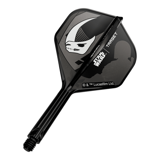 Set Target Star Wars K-Flex Mandalorian No2 Voli Standard Das Bild zeigt das Produkt mit dem Dateinamen 410621_Target_StarWars_K-Flex_Mandalorian_Armour_No2_Standard_Flights_26mm_1a. Es ist wahrscheinlich ein Mandalorian Armour Dart-Flight.