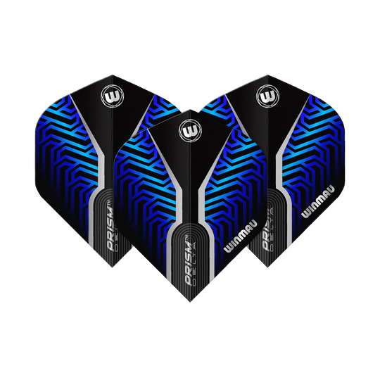 Voli standard Winmau Prism Delta Blue n. 2 Abgebildet sind die Winmau Prism Delta Blue No2 Standard Flights. Diese Dart Flights sind in Schwarz und Blau gestaltet.