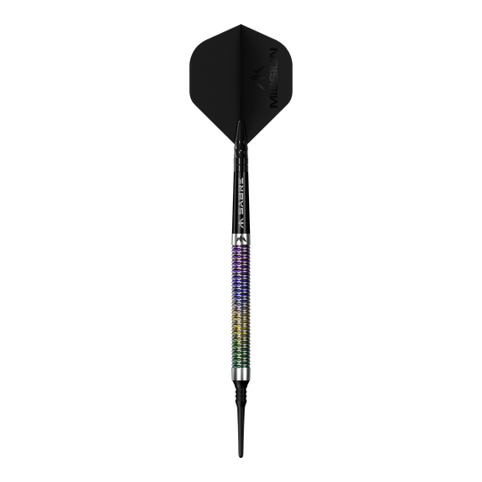 Freccette morbide Mission Kaleidos - 19 g Das Bild zeigt den Mission Kaleidos Softdarts - 19g. Der Softdart ist seitlich dargestellt.