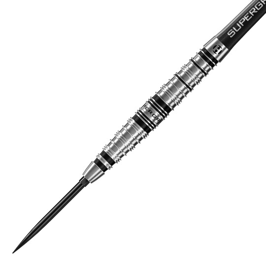 Freccette in acciaio Harrows Supergrip Torpedo Quick Point Zu sehen sind die Harrows Supergrip Torpedo Quick Point Steeldarts. Diese Darts bieten einen guten Griff und sind speziell für Steeldartspiele gefertigt.