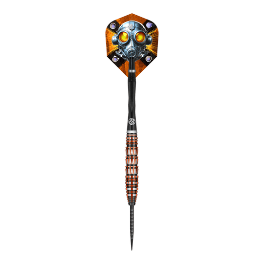 Freccette Shot Badlands Rustin Steel - 23 g Dieses Bild zeigt den Shot Badlands Rustin Steeldarts - 23g. Der Dartpfeil ist in Nahaufnahme abgebildet.