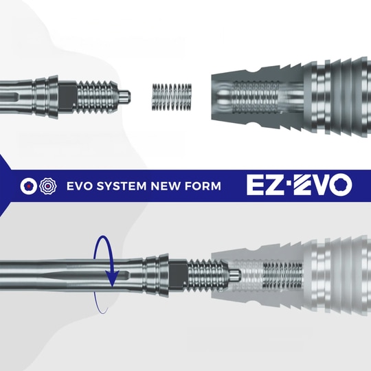 Punte per freccette Caliburn EZ-EVO - Lisce - Argento Abbildung des Caliburn EZ-EVO Systems. Das Bild zeigt Komponenten oder Zubehör des Systems.