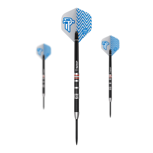 Bulls Challenger Patrick Tringler Freccette in acciaio - 21 g Die Bulls Challenger Patrick Tringler Steeldarts mit 21g Gewicht sind abgebildet. Dieses Set ist speziell für Steeldart-Enthusiasten geeignet.