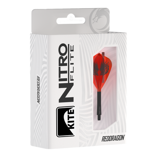 Red Dragon Nitro Flite - Voli con aquilone di Jonny Clayton Das Bild zeigt die Red Dragon Nitro Flite - Jonny Clayton Kite Flights. Es handelt sich um spezielle Flights für Darts, entworfen im Jonny Clayton Design.