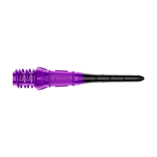 Punte a freccia graduate L-Style Premium Lippoint (confezione da 30) Abgebildet sind L-Style Premium Lippoint Dartspitzen im 30er Pack in Schwarz und Lila. Diese Dartspitzen eignen sich für präzises Dartspiel und bieten hohe Qualität.