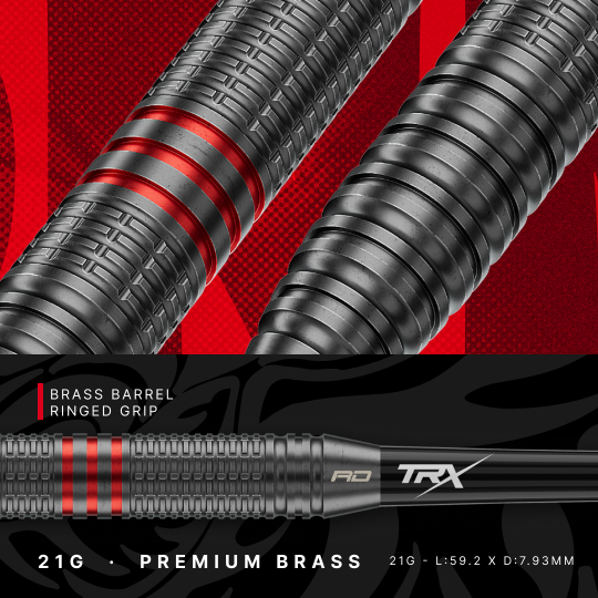 Freccette in acciaio Red Dragon Jonny Clayton Core Brass - 21 g Zu sehen sind die Red Dragon Jonny Clayton Core Brass Steeldarts - 21g. Die Darts sind aus Messing und haben ein schlankes Design.