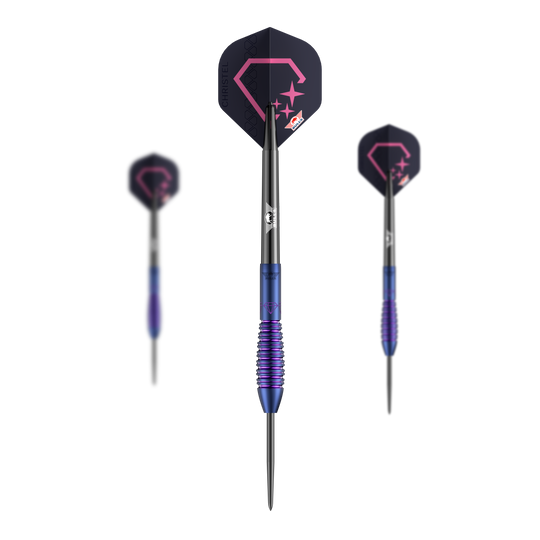 Bulls NL Christel Timmermans Satellite 90 freccette in acciaio 25g Zu sehen ist ein Set der Bulls NL Christel Timmermans Satellite 90 Steeldarts 25g. Das Set eignet sich perfekt für ambitionierte Spieler.