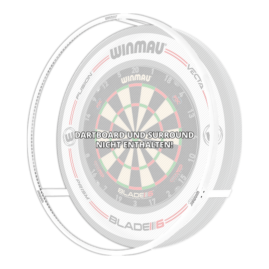 Luce LED per freccette al plasma Winmau Plasma Ice Auf dem Bild ist das Produkt "Winmau Plasma Ice LED Dartboard Light" zu sehen. In der Mitte steht geschrieben: "Dartboard und Surround nicht enthalten!"