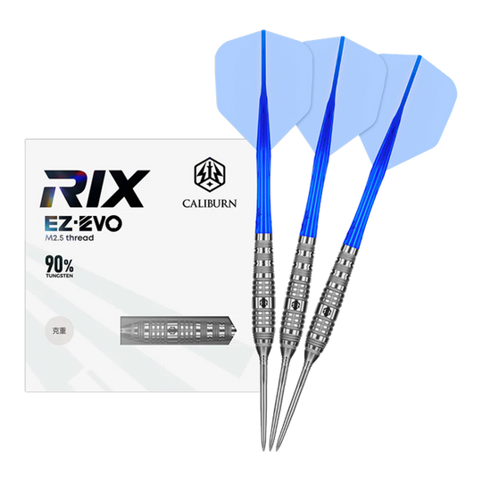 Freccette in acciaio Caliburn Rix EZ-EVO R3 Dieses Bild zeigt die Caliburn Rix EZ-EVO R3 Steeldarts in voller Ansicht. Das Produkt ist auf Präzision und Balance ausgelegt.
