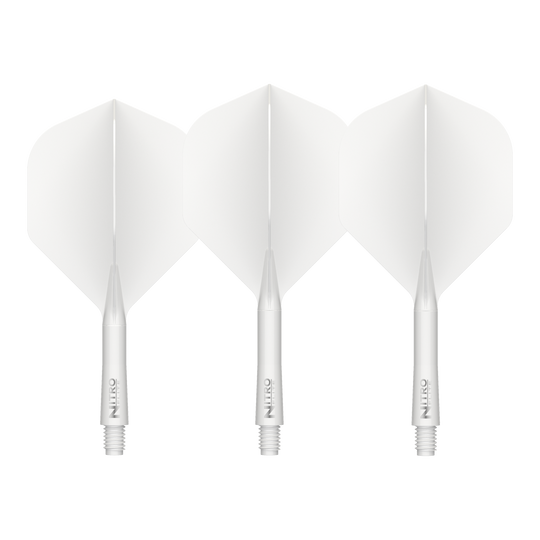 Red Dragon Nitroflite Asta bianca Alette bianche n. 2 Abgebildet sind die Red Dragon Nitroflite White Shaft White Flights No2. Diese Flights und Shafts sind in Weiß gehalten.