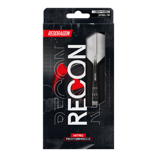 Dardi in acciaio Red Dragon Recon Siluro Auf dem Foto sind die Red Dragon Recon Torpedo Steeldarts abgebildet. Diese Darts zeichnen sich durch ihre spezielle Torpedoform aus.