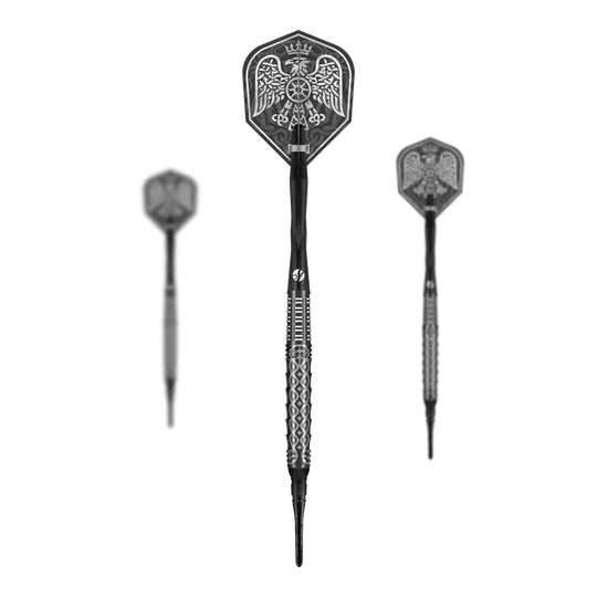 Freccette morbide Shot Goths Wulfaz - 20 g Das Bild zeigt ein Set der Shot Goths Wulfaz Softdarts - 20g. Das Set bietet alles, was für ein Softdartspiel benötigt wird.