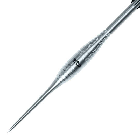 Die Abbildung präsentiert die Caliburn TTD Complete Titanium T2 Silver Steeldarts - 6g. Diese Steeldarts bieten optimale Performance und stilvolles Design.