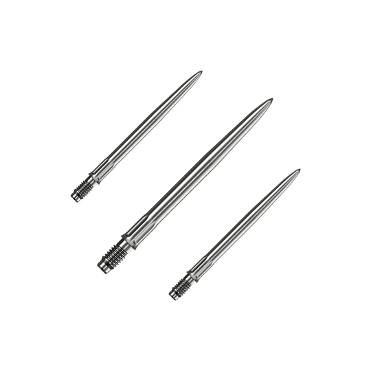 Punte per freccette Mission R2.5 Rapid Point SM1 - Argento Ein Set silberner Dartspitzen ist abgebildet. Es sind Mission R25 Rapid Point SM1 Dartspitzen mit 30mm Länge.