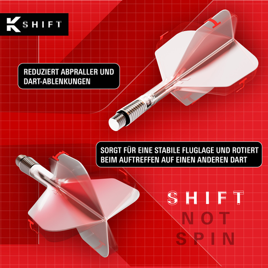 Target K-Shift No6 Flights - Bianco Auf dem Bild sieht man die Target K-Shift No6 Flights in Weiß. Dies sind Flights für Darts in einem weißen Design.