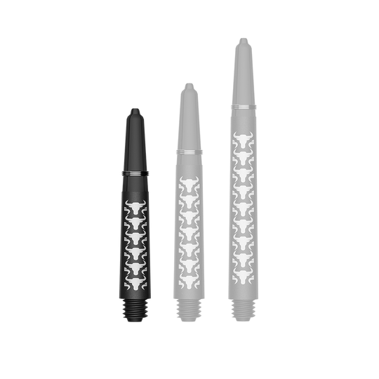 Aste in carbonio Bulls NL Capo - Bianche Das Bild zeigt einen kurzen weißen Carbon Shaft für Darts. Der Schaft ist etwa 34 mm lang und aus Kohlefaser.