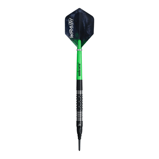 Freccette morbide Unicorn Wraith James Wade - 19 g Das Foto zeigt die Unicorn Wraith James Wade Softdarts - 19g. Es handelt sich um hochwertige Softdarts für ambitionierte Spieler.