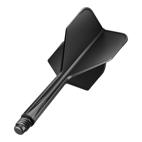 Sistema di alberi di volo GOAT A1R No6 - Nero Das Bild zeigt das Produkt "GOAT A1R No6 Flight-Shaft-System - Schwarz". Es handelt sich um ein schwarzes Flight-Shaft-System für Darts.