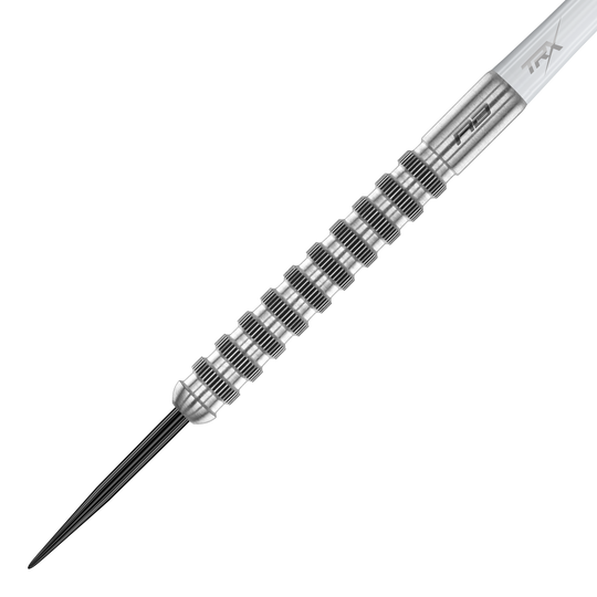 Freccette in acciaio Red Dragon Javelin Speedline Das Bild zeigt einen Red Dragon Javelin Speedline Steeldart. Der Dartpfeil besteht aus silbernem Metall mit markanten, gerillten Griffmulden.