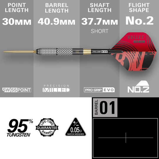 Freccette in acciaio Target Stephen Bunting GEN5 Void Swiss Point Hier sind die Target Stephen Bunting GEN5 Void Swiss Point Steeldarts dargestellt. Es handelt sich um hochwertige Steeldarts für den professionellen Gebrauch.