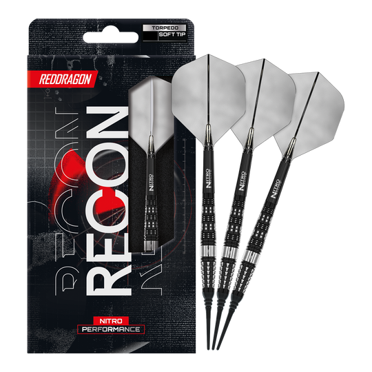 Freccette morbide Red Dragon Recon Torpedo - 20 g Hier sind Red Dragon Recon Torpedo Softdarts - 20g vollständig abgebildet. Das Set ist ideal für Softdartspieler und wirkt professionell.