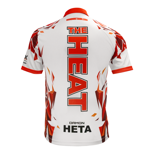 Maglietta del giocatore Damon Heta di Harrow Auf diesem Bild ist das Harrows Damon Heta Playershirt zu sehen. Es ist ein spezielles Trikot für Dartspieler.