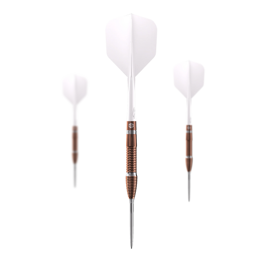 Caliburn Big Cats Lion freccette in acciaio Das Foto präsentiert ein Set von Caliburn Big Cats Lion Steeldarts. Alle Darts aus dem Set sind zusammen dargestellt.