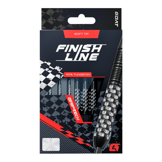 Freccette morbide GOAT Finish Line - 20 g Das Produkt GOAT Finish Line Tungsten Softdarts - 20g ist auf diesem Bild dargestellt. Die Darts bieten gute Kontrolle beim Werfen.