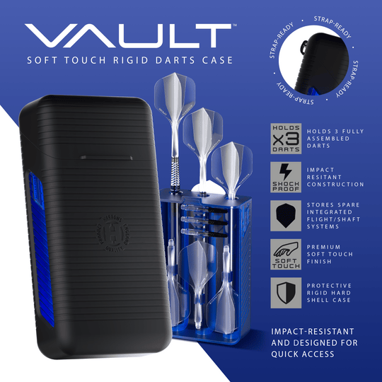 Harrows GEO Torpedo Quick Point Steel Darts Harrows GEO Torpedo Quick Point Steeldarts sind hier zu sehen. Die glänzenden Darts liegen nebeneinander.