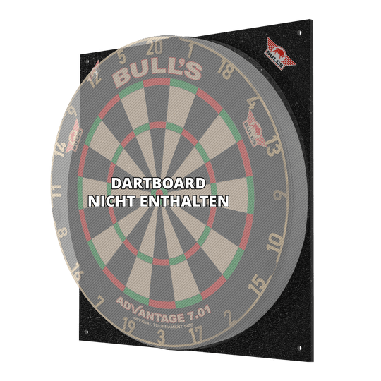 Silenziatore per bersaglio da freccette Bulls NL Das Bild zeigt den Bulls NL Dartboard Silencer, ein schallreduzierendes Board für Dartspiele. Auf dem Bild steht, dass das Dartboard nicht enthalten ist.