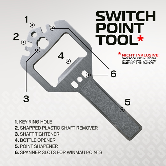 Punte per freccette in acciaio liscio Winmau Switch Point - Nero Hier sind die Winmau Switch Point Smooth Steeldartspitzen im Silver Effect zu sehen. Diese Spitzen eignen sich für Steeldarts und bieten einen glatten Effekt.