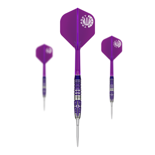 Dardi in acciaio Target Japan Endeavor Kasumi Sato GEN3 Swiss Point Target Japan Endeavour Kasumi Sato GEN3 Swiss Point Steeldarts sind als Set auf dem Bild zu sehen. Die Darstellung zeigt alle enthaltenen Darts zusammen.