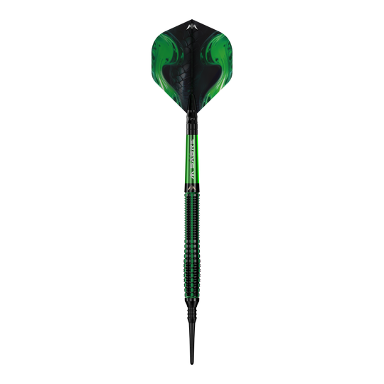 Freccette morbide Mission Venom - 20 g Ein einzelner Mission Venom Softdart - 20g wird gezeigt. Die Details des Schafts sind sichtbar.