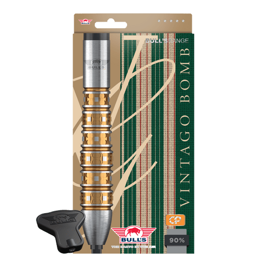 Freccette in acciaio convertibili Bulls NL Vintage Bomb Zu sehen sind die Bulls NL Vintago Bomb Convertible Point Steeldarts. Sie bieten flexible Einsatzmöglichkeiten beim Dartsport.